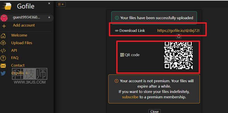 Gofile.io - 不限速网盘(含教程)