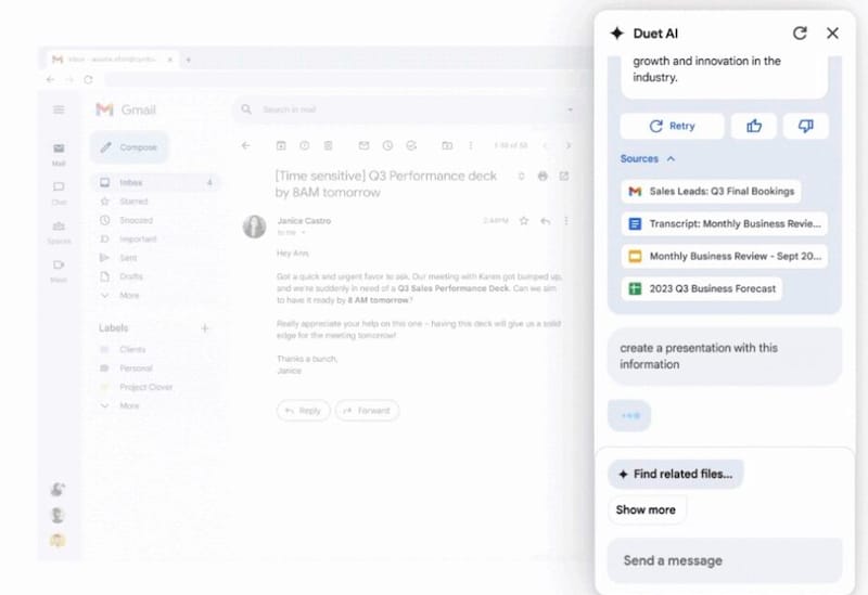 Google Workspace 推出 Duet AI