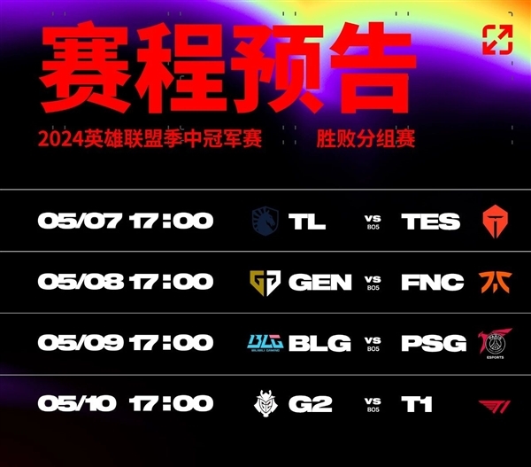 《英雄联盟》2024 MSI胜败分组赛：BLG3:2战胜PSG 晋级下一轮
