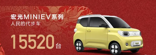 五菱发布1月新能源车型销量：旗下三款车型销量均破万台