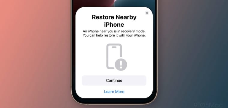 iPhone 16可借助附近的iPhone无线恢复固件插图 标题:iPhone 16可借助附近的iPhone无线恢复固件